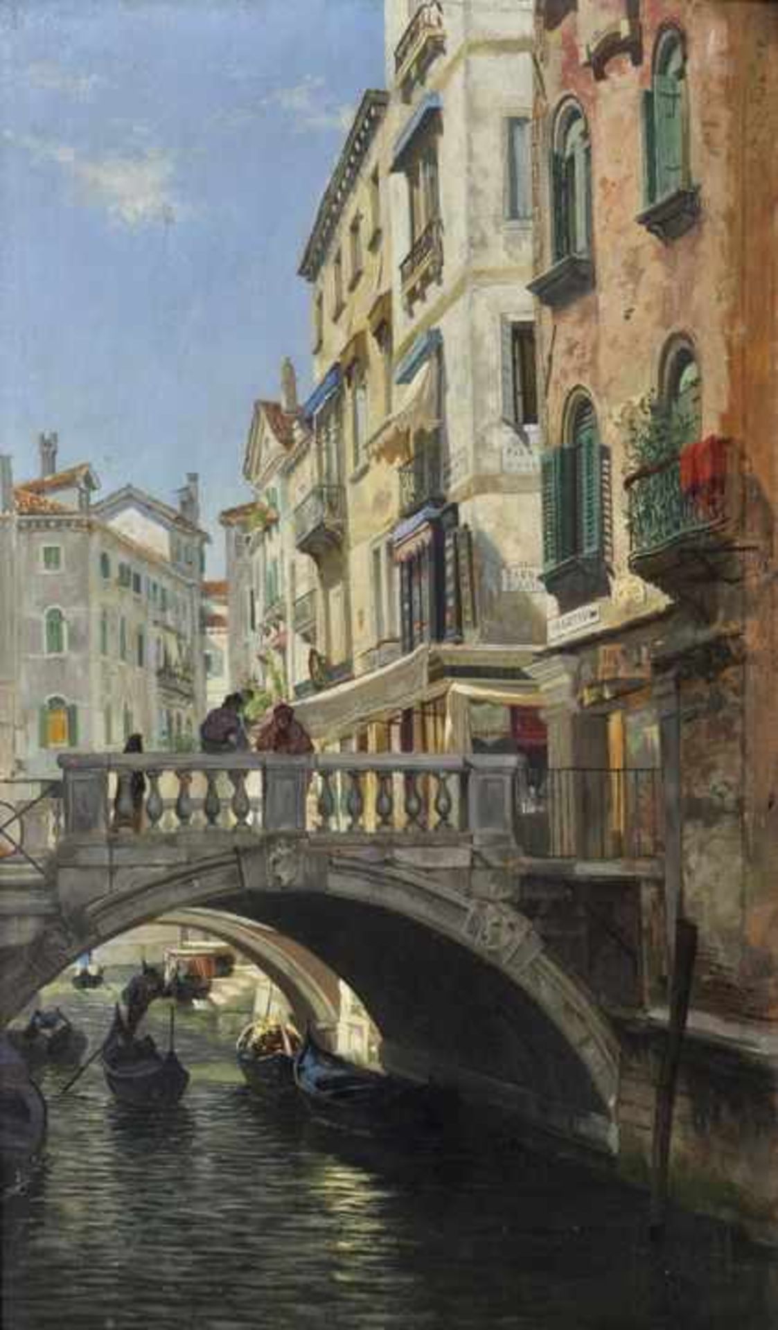 Hagn, Richard von. 1850 Husum-1933 Dresden.Ansicht aus Venedig: sonnige Morgenstimmung am Ponte - Image 2 of 6