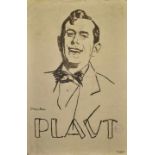 Schenker sign.Veranstaltungsplakat "PLAVT" (Schauspieler Joseph Plaut). Um 1916. Lithographie, i.