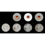 7 x 20 Euro in Silber, BRD, 2019a) 4 x 100 Jahre Staatliche Architekturschule Bauhaus, 2019,