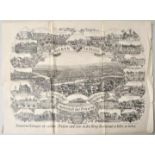 Sammelvedute Guben/ Neisse, 2. H. 19. Jh.Lithographie mit Vogelschau-Ansicht der Stadt, umrahmt