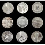 9 x 10 Euro, BRD, Silber, 2002-2003a) Europäische Währungsunion/ Einf. des Euro Bargeldes, 2002,