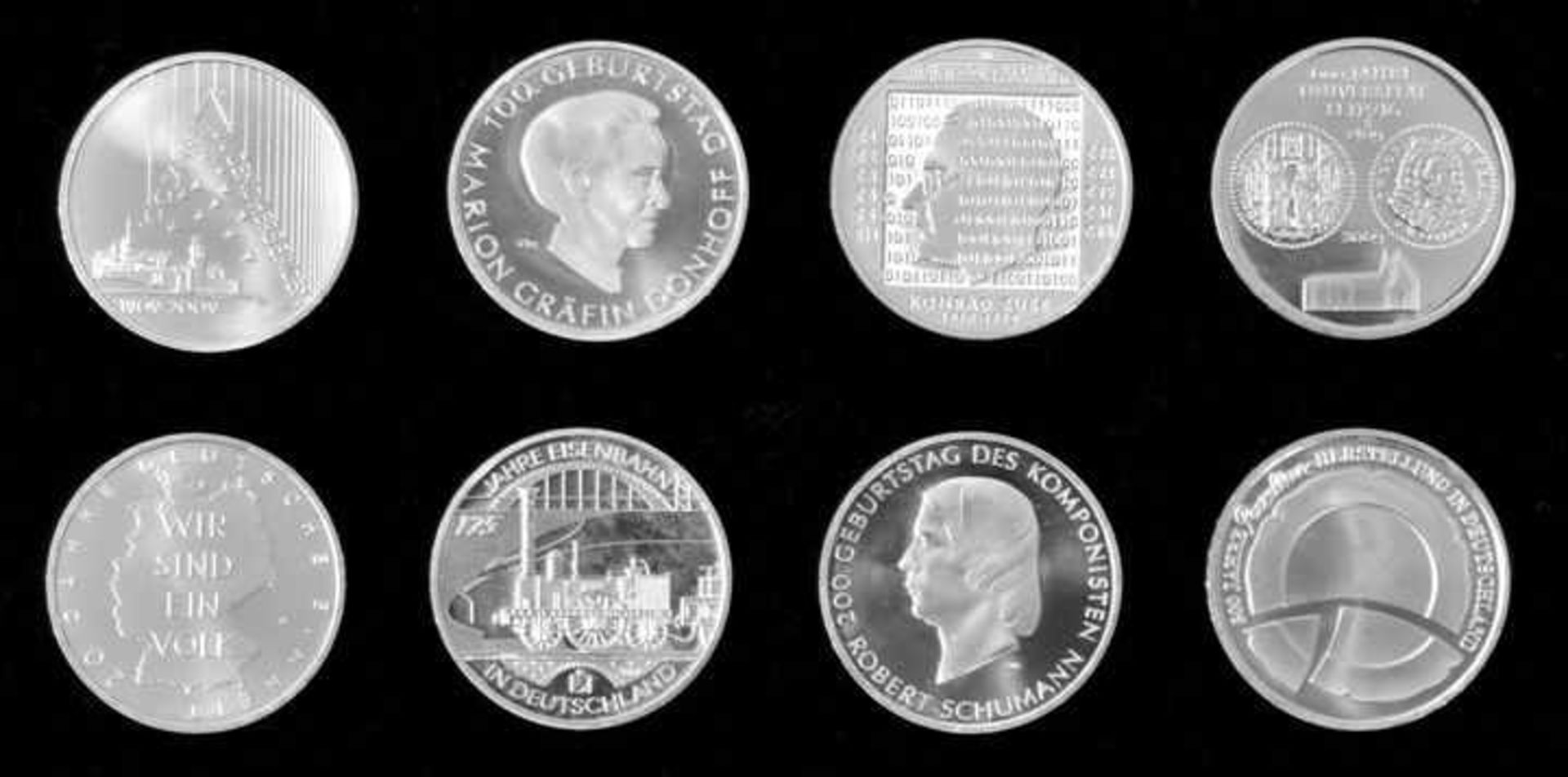 8 x 10 Euro in Silber, BRD, 2009-2010a) 600 Jahre Universität Leipzig, 2009, A (Spiegelglanz), - Bild 2 aus 3