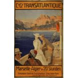 Französischer Grafiker"Compagnie Générale Transatlantique. Marseille - Algier in 20 Stunden"