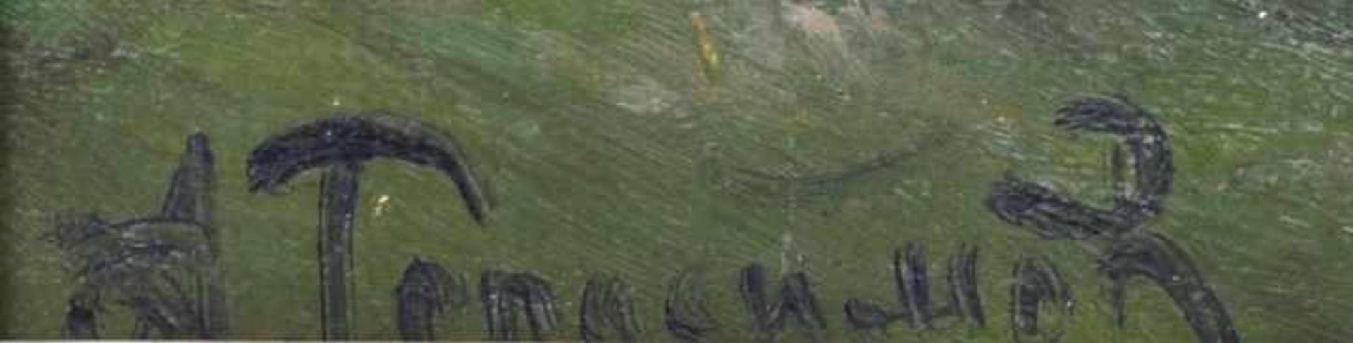 Russischer Künstler, ca. 1970Spaziergang der Jungpioniere im Wald. Öl auf Malplatte, li. u. sign. " - Bild 4 aus 4
