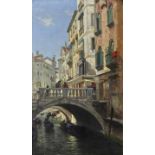 Hagn, Richard von. 1850 Husum-1933 Dresden.Ansicht aus Venedig: sonnige Morgenstimmung am Ponte