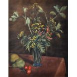 Lindenau, Erich. 1889 Bischofswerda - 1955 DresdenStillleben mit Herbstblumenstrauß. 1934. Aquarell,