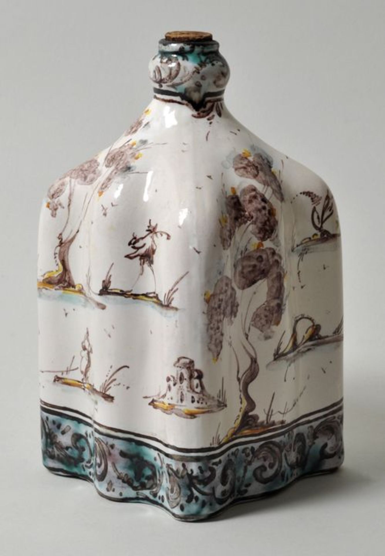 Flasche, Savona (Italien), Werkstatt des Angelo Levantino, um 1750Majolika, opak weiße Blei-Zinn- - Image 2 of 3