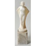 Unbekannter Bildhauer, um 1910Jugendstilfigur Tänzerin. Alabaster. Weibliche Aktfigur in
