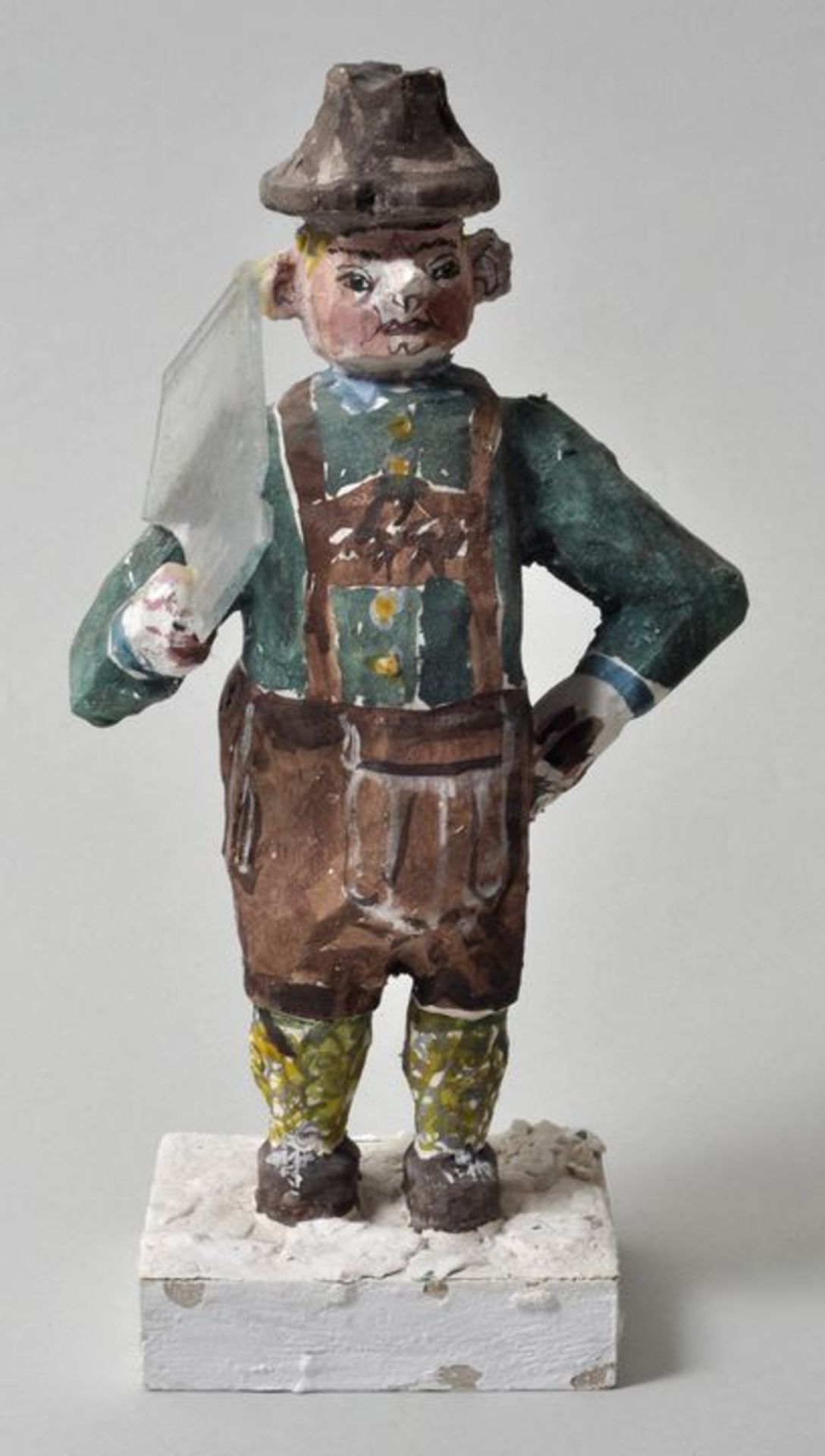 Figur "Der Glaser von Miesbach", Wolfgang Teucher (Höselwang), 2000Holz, geschnitzt, bemalt auf
