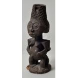 Janus-Figur, Hemba, KongoZauberfigur (?). Holz, geschnitzt, alte Patina, Figur mit einer