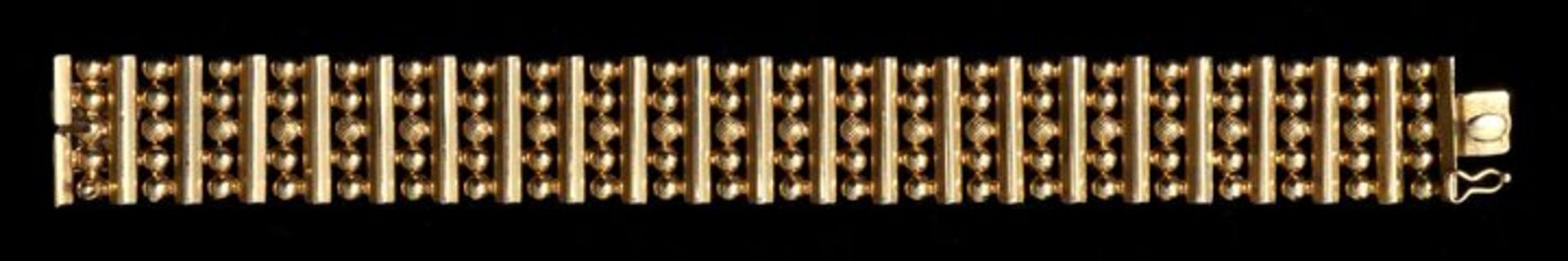 Prachtvolles Gold-Damenarmband, Italien, 1970er JahreGg. 750. 21 mm breites Manschettenarmband mit