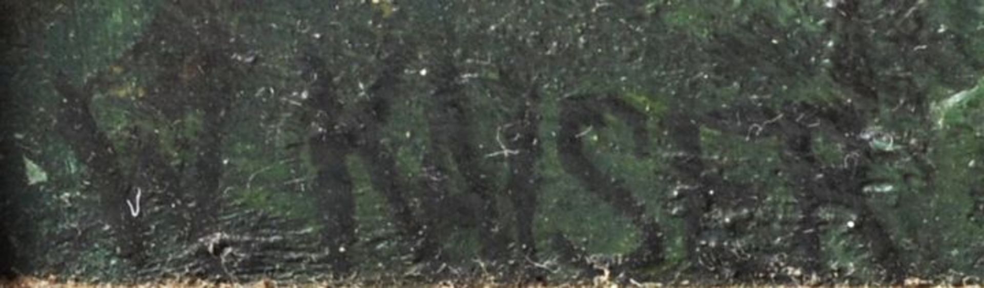 Unbekannter Künstler (Kaiser, W.)Kleines Haus am See. Öl auf Holz.Ohne Jahr. Signiert u.li. W. - Bild 3 aus 3