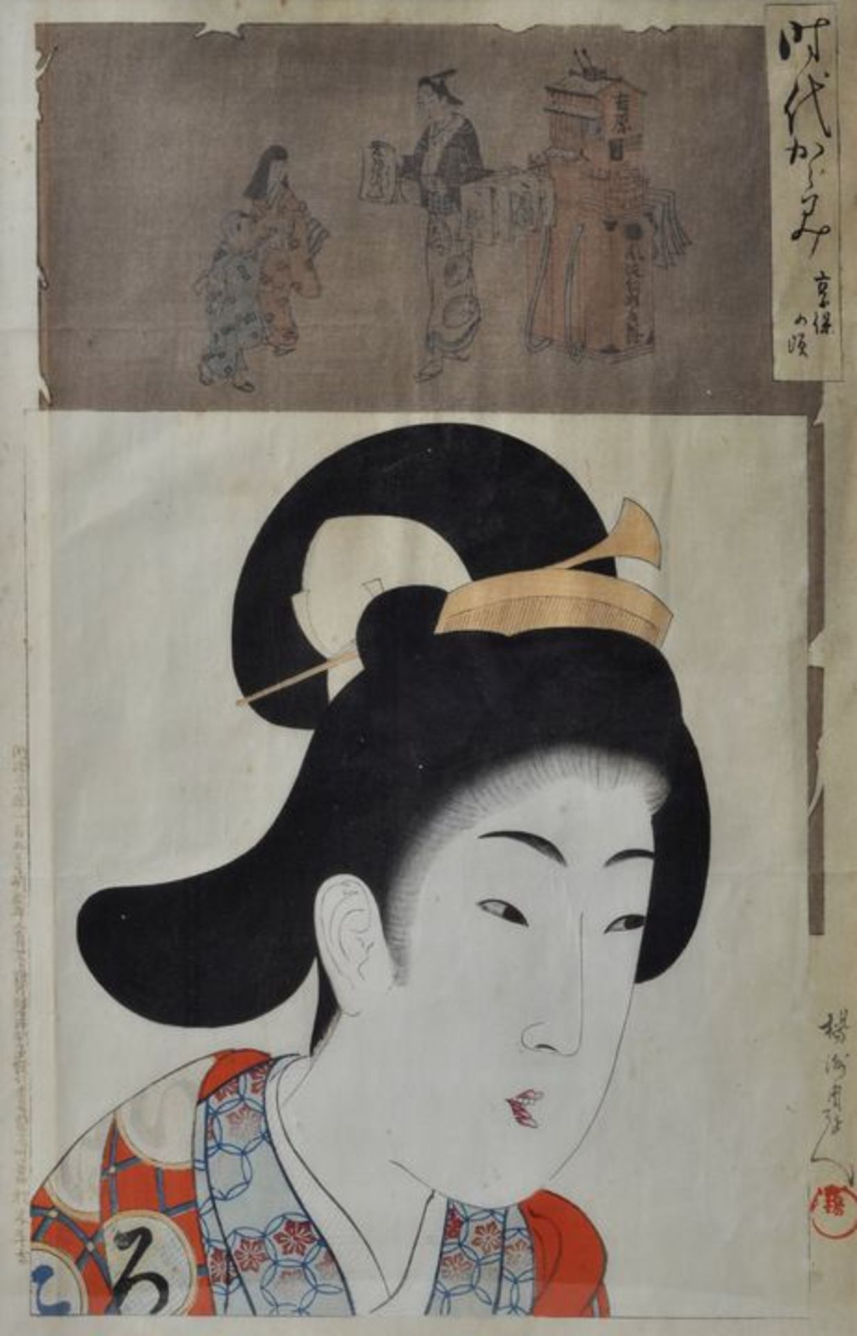 Toyohara Chikanobu (1838-1912 Japan)Frau aus der Japanischen Geschichte. Aus: jidai kagami (