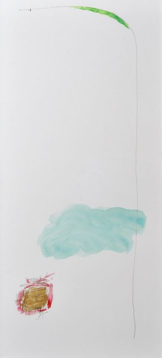 Böhme, OlafO.T. Abstrakte Komposition. Aquarell über Kugelschreiber, 51 x 24 cm (PA), hinter Glas