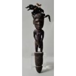 Fruchtbarkeitsfigur (?), Papua-Neuguinea, Sepik, IatmulMännliche Figur/ Phallus, Holz, geschnitzt,