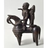 Reitergruppe, Kotoko, Tschad (Chad)Bronze, gegossen, Pferd mit zwei Kriegern, H. 19,5 cm- - -25.00 %