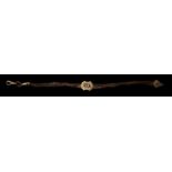 Biedermeier-Uhrkette, 1. H. 19. Jh.Geflochtenes Haar, Mittel-und Endstück Metall Rg-vergoldet und