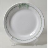 Itzehoe. Restaurant-Teller.Porzellan (weiß), grün bedruckt. Speiseteller aus dem Ausflugslokal "