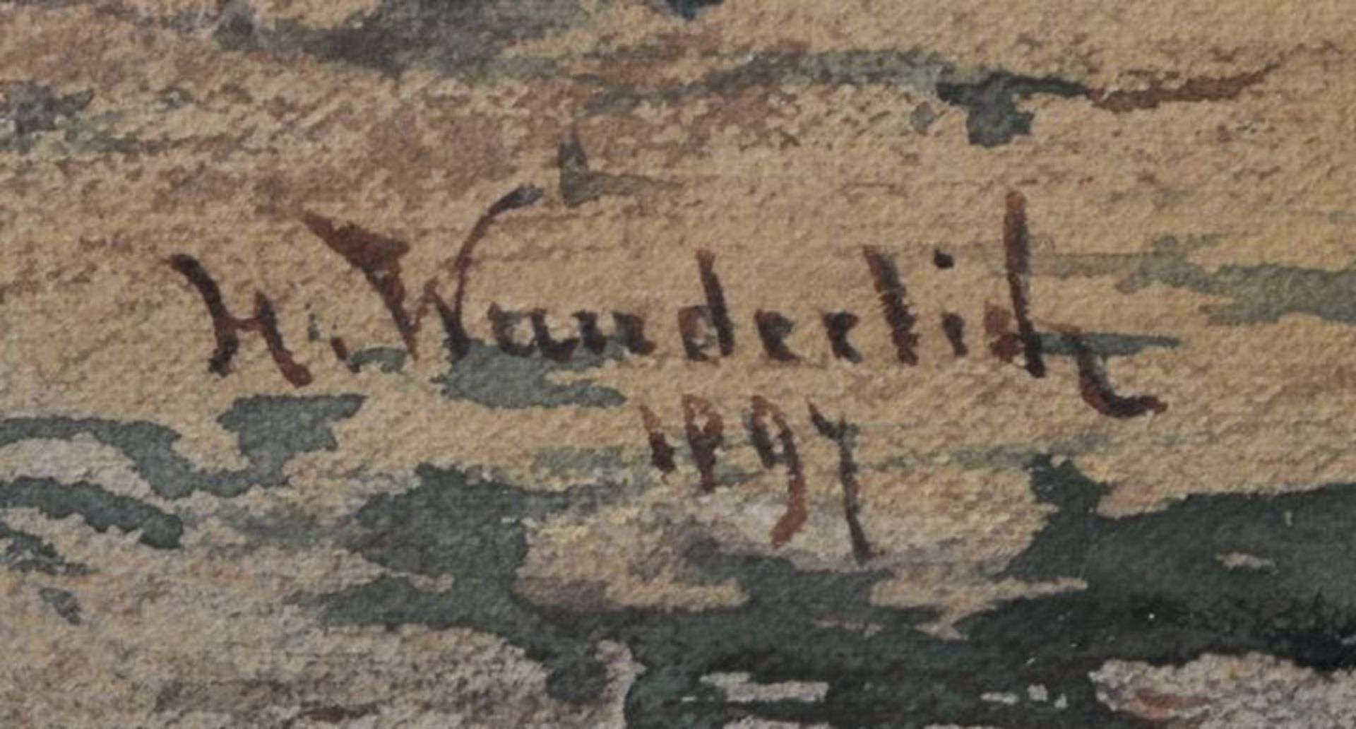 Wunderlich, Hermann. 1839 - 1915 DresdenGebirgsdorf in Südtirol. 1897. Aquarell, li. u. sign. und - Image 3 of 3