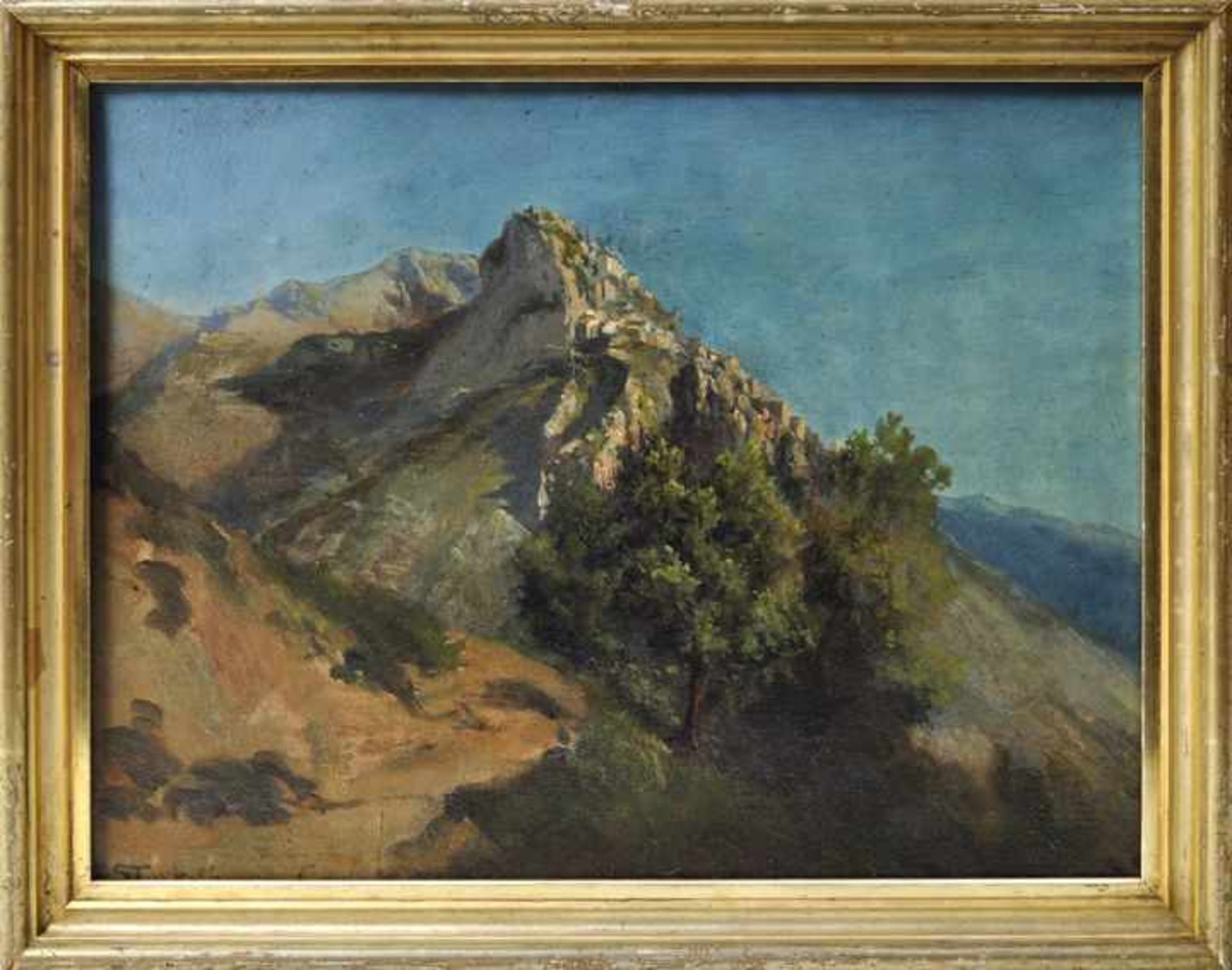 Stückelberg, Ernst. 1831-1903 BaselAnsicht von Cervara di Roma im römischen Gebirge. 1857. Öl auf - Bild 2 aus 2
