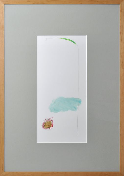 Böhme, OlafO.T. Abstrakte Komposition. Aquarell über Kugelschreiber, 51 x 24 cm (PA), hinter Glas - Image 2 of 2