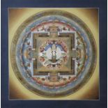 Mandala des Avalokiteshvara, Nepal, neuzeitlichIm Zentrum die buddhistische Gottheit des unendlichen