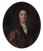 Continental School (early 18th century)Portrait of a man wearing a lace collar and embroidered jacke