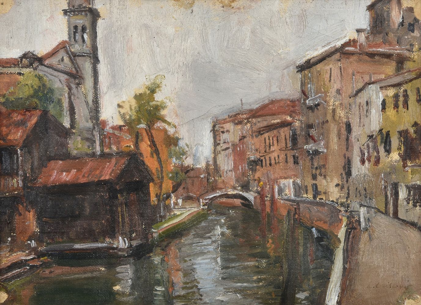 Continental School (20th century)Canal scene