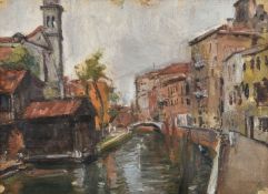Continental School (20th century)Canal scene
