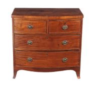 A George III mahogany bow front chest of drawers, early 19th century