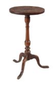 A George I burr walnut and oak kettle stand, early 18th century