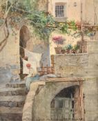 Salvatore Petruolo (Italian 1857-1946)Figure seated on steps