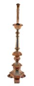 A Continental, probably Italian, carved and polychrome painted wood standard lamp in seventeenth-cen