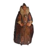 A painted wood figural dummy board portraying Queen Elizabeth I of England, 19th century