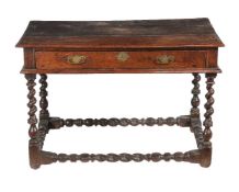 An oak side table in Jacobean style, second half 17th century and later