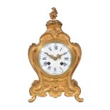 A gilt metal mantel clock, last quarter 19th century