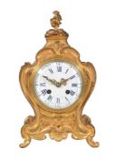 A gilt metal mantel clock, last quarter 19th century