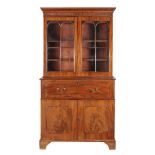 A George III mahogany secretaire bookcase, circa 1800