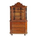 A Dutch walnut and marquetry inlaid cabinet, 19th century