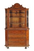 A Dutch walnut and marquetry inlaid cabinet, 19th century