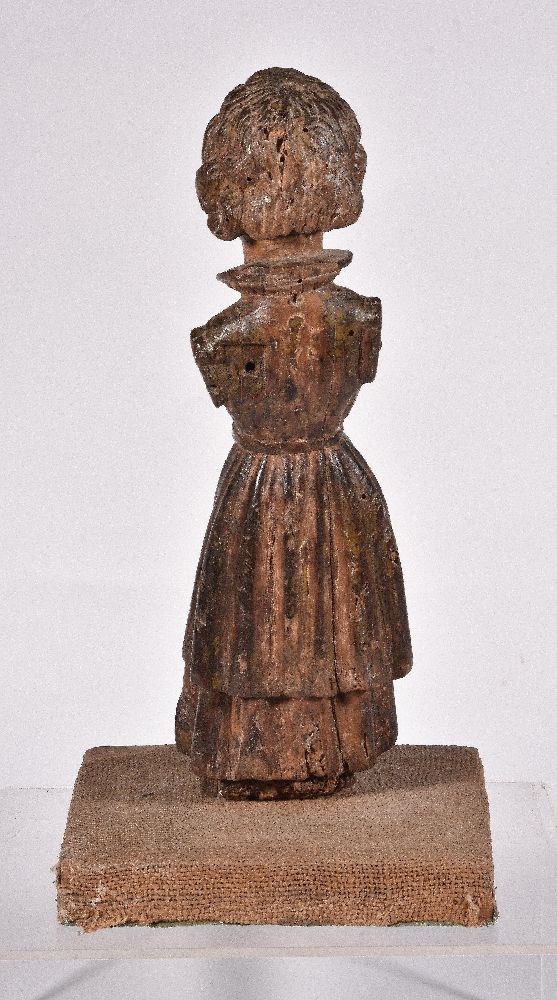 A Northern European carved, stained and polychrome painted wood model of a maiden, probably 16th cen - Image 2 of 2
