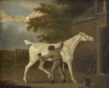 English School (circa 1820)Rubbing down the horse