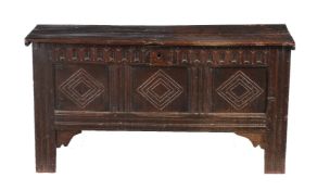 An oak coffer, late 17th century