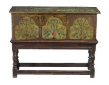 A painted oak coffer, 18th century