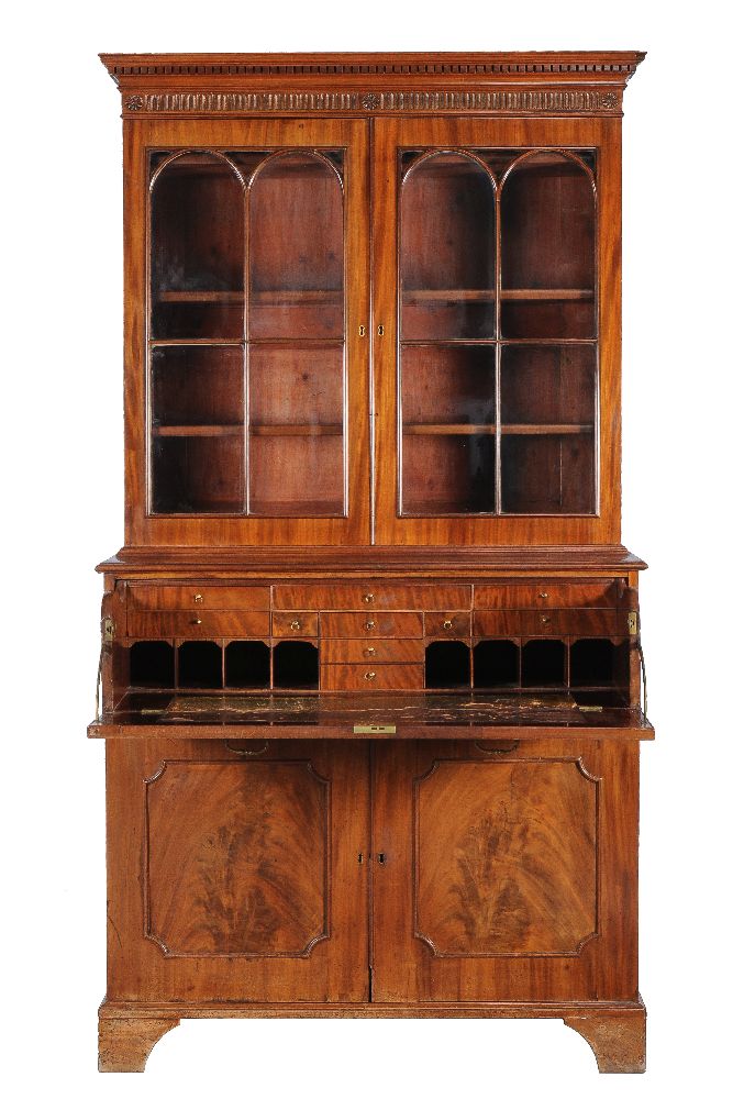 A George III mahogany secretaire bookcase, circa 1800 - Image 2 of 4