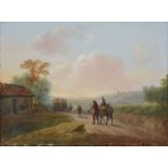 Dutch School (early 19th century)Travellers on a country road