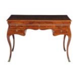 ϒ A parquetry inlaid kingwood desk in Louis XV style, circa 1900