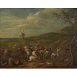 Flemish School (18th century)Battle scene with windmill