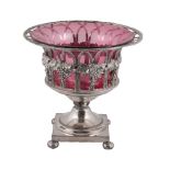 A silver on copper centre piece bowl, circa 1900