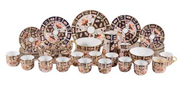 A Royal crown Derby Imari part tea and coffee service, assorted date codes